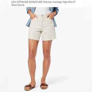 Signature by Levi Strauss Women's heritage High Waist Shorts - Cream